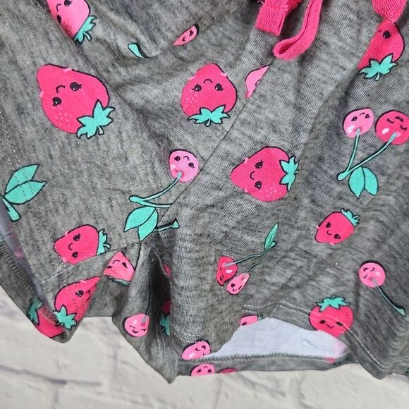 Justice 6/7 Girl Strawberry Print Gray Hoodie Romper Pajama Loungewear Sleepwear - Picture 8 of 15